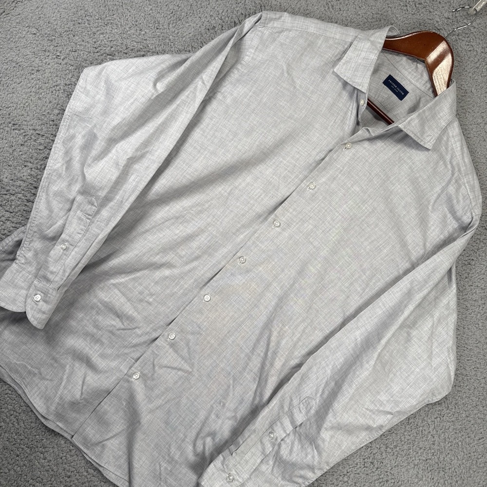 Proper Cloth‎ Dress Shirt Mens XL 16.5 x 36 Gray Dress Button Up Cotton